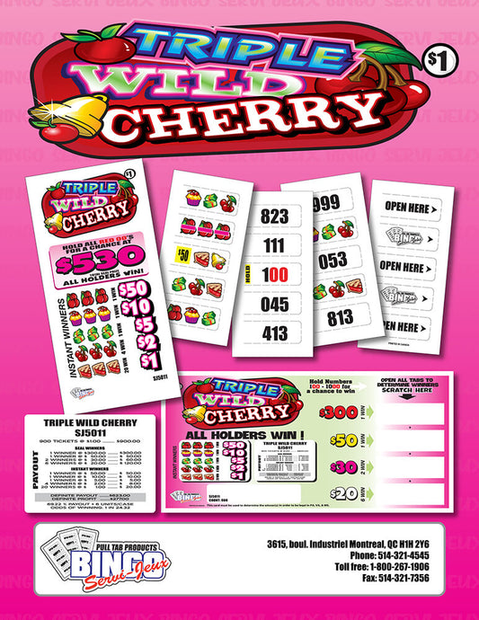 Triple Wild Cherry 900ct Seal Pull Tabs 2 Game Bundle