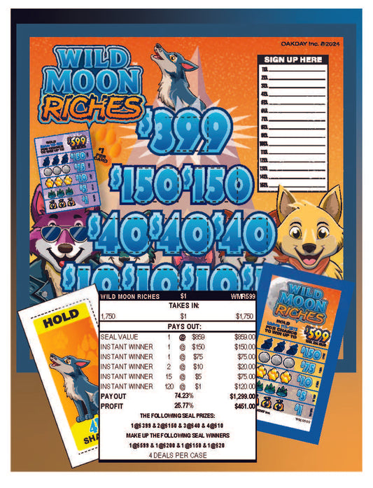 Wild Moon Riches 1750ct Climber Seal Game Pull Tabs