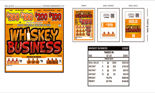 Whiskey Business 590ct Seal Game Pull Tabs