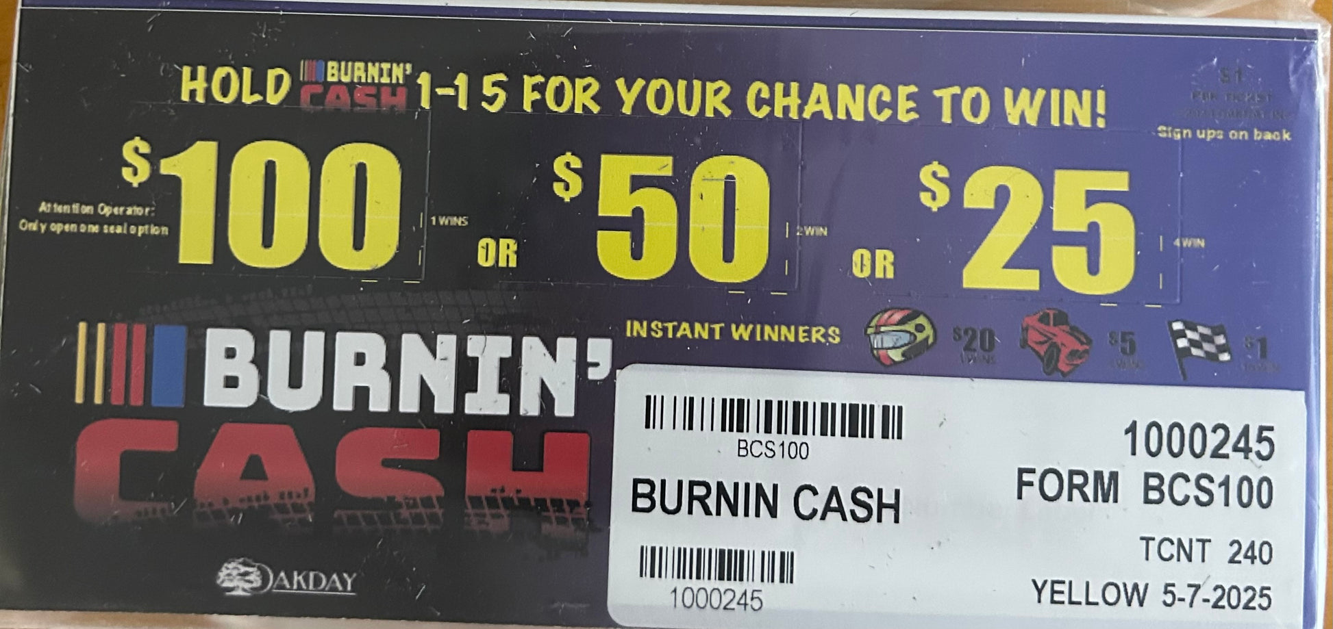 burning cash pull tab