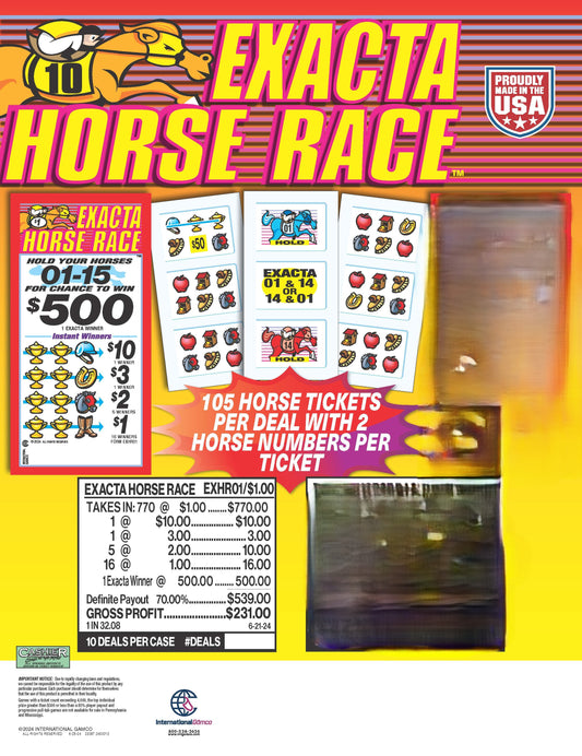 Exacta Horse Race 770ct Seal Game Pull Tabs