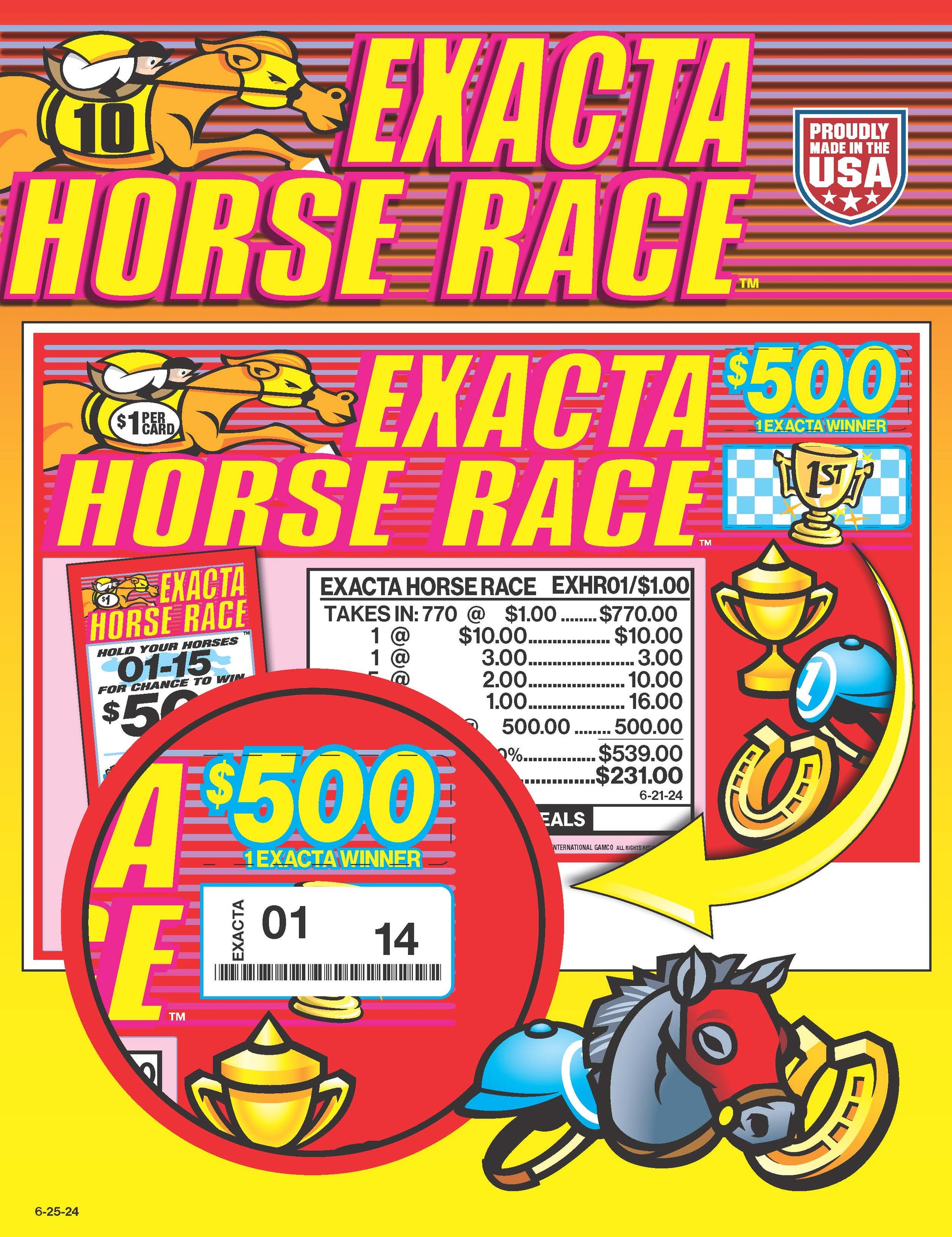 exacta horse race pull tab