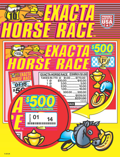 exacta horse race pull tab