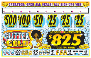 Glitter And Gold 1440ct Seal Game Pull Tabs