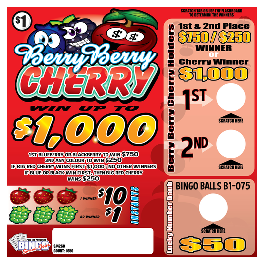 Berry Berry Cherry 1650ct Seal Game Pull Tabs