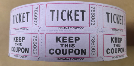 purple raffle tickets