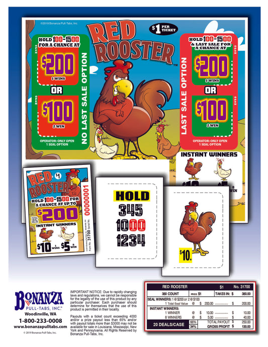 red rooster pull tabs