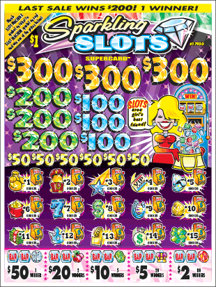 Sparkling Slots 3360ct Supercard Bonus Board Pull Tabs