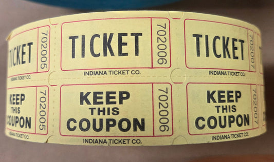 yellow raffle tickets