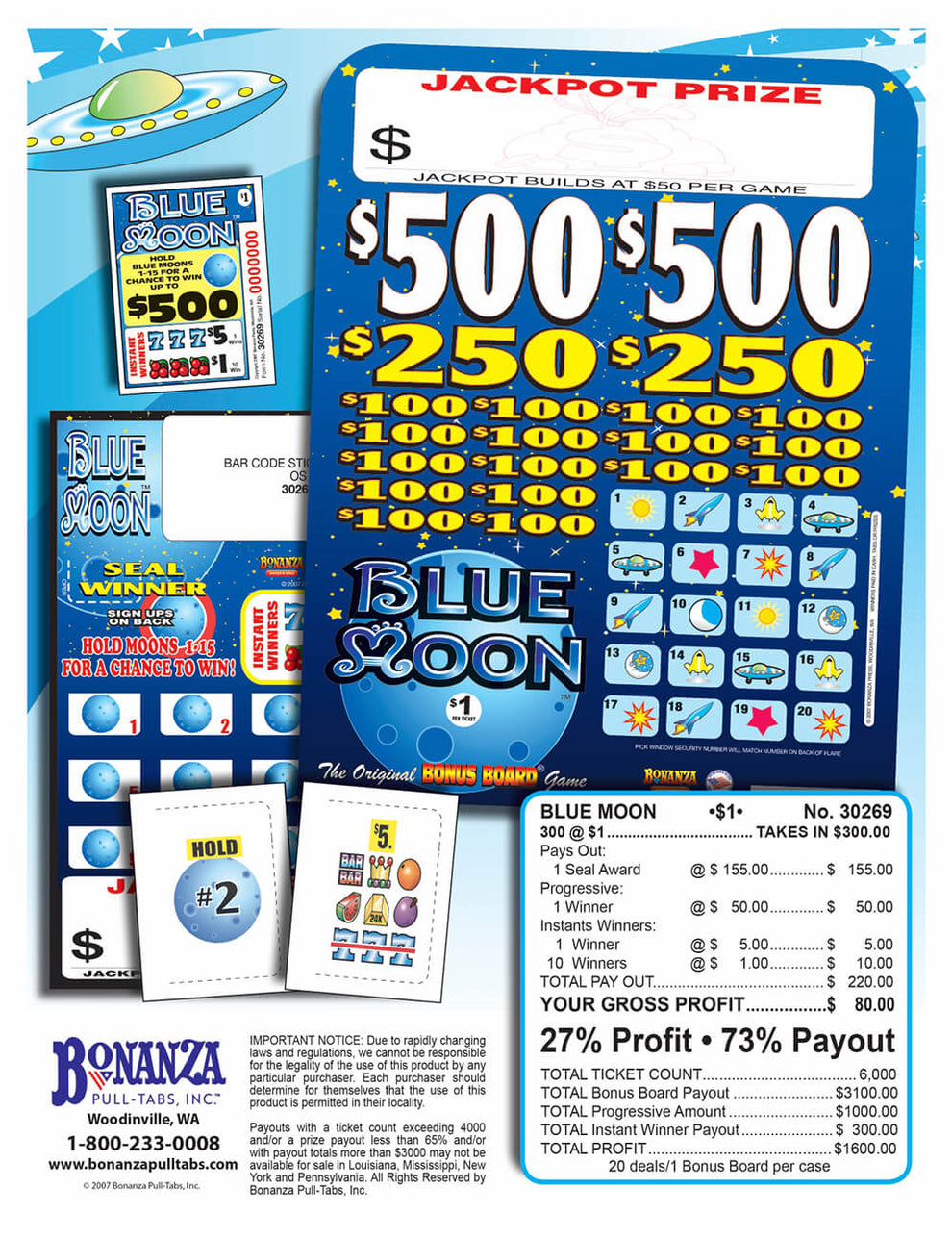 Blue Moon 300ct Subset Bonus Board Pull Tabs – YoungCoLLC
